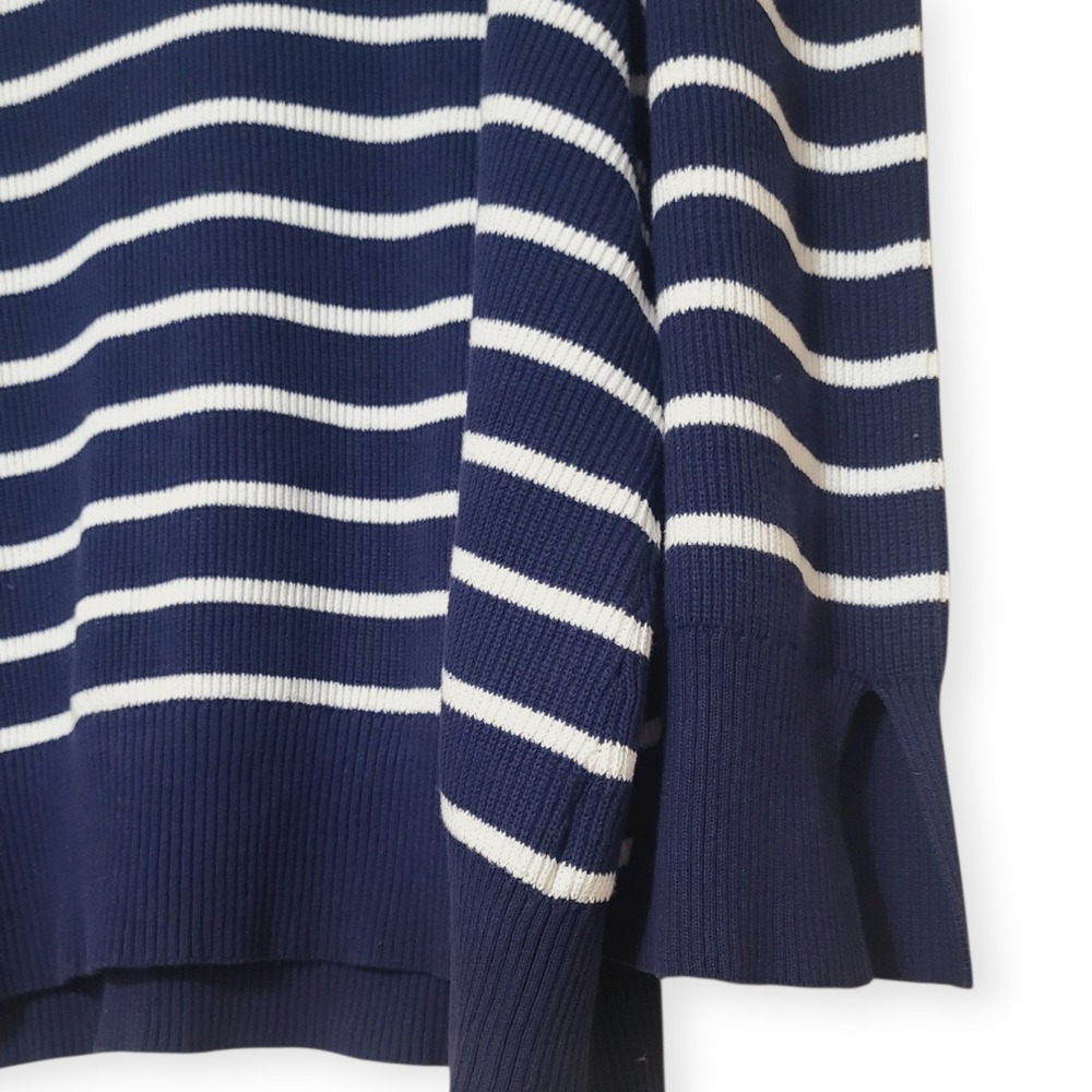DG2 Diane Gilman 3X Organic Cotton NWT Nautical Striped Collared‎ Pullover Navy - Picture 10 of 10